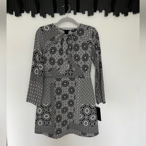 Zara Trafaluc Black and White Pattern Dress Size S